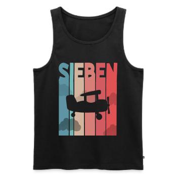 Flugzeug Kinder 7 Jahre - Männer Premium Bio Tank Top - Schwarz - Vorne - Michal (187cm)