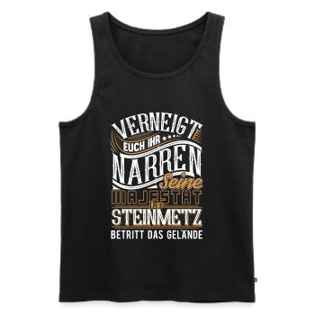 Steinmetz - Männer Premium Bio Tank Top - Schwarz - Vorne - AI Model Male 178 light (178cm)