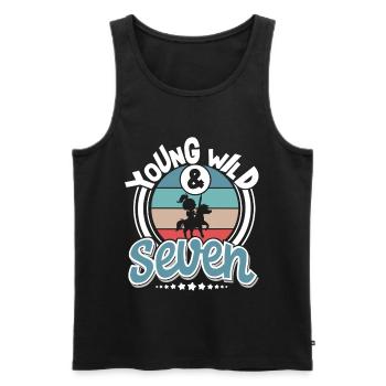 7 years Ritter Children's Birthday Party - Men's Premium Organic Tank Top - black - Front - AI Model Male 178 light (178cm)