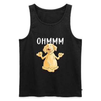 Ohmmm Golden Retriever Yoga I Chiens Comic - Débardeur bio Premium Homme - noir - Devant - Michal (187cm)