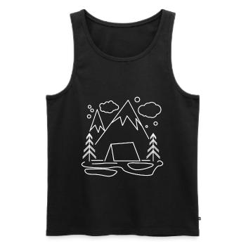 Randonnée en montagne - Débardeur bio Premium Homme - noir - Devant - Michal (187cm)