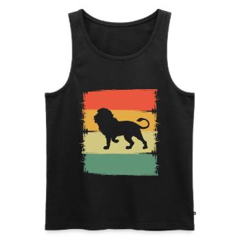Lion - Men's Premium Organic Tank Top - black - Front - Michal (187cm)