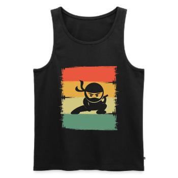 Ninja - Men's Premium Organic Tank Top - black - Front - Michal (187cm)