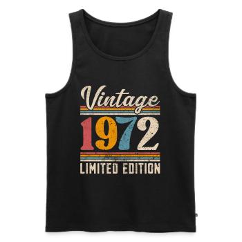 1972 Année de naissance Vintage Retro Vintage - Débardeur bio Premium Homme - noir - Devant - Michal (187cm)