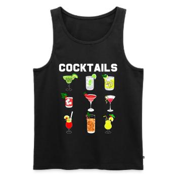 Cocktail - Débardeur bio Premium Homme - noir - Devant - AI Model Male 178 light (178cm)