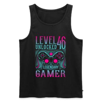 46th Birthday Level 46 Gamer Gaming Gaming - Men's Premium Organic Tank Top - black - Front - Michal (187cm)
