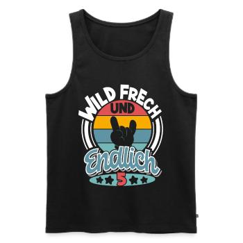 5 Jahre Wild Frech Und Endlich 5 - Männer Premium Bio Tank Top - Schwarz - Vorne - Michal (187cm)