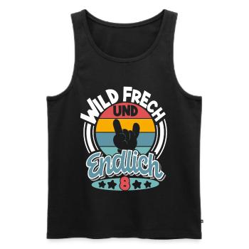 8 Jahre Wild Frech Und Endlich 8 - Männer Premium Bio Tank Top - Schwarz - Vorne - Michal (187cm)