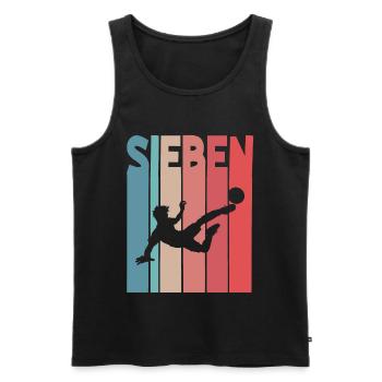 Fußball 7 Jahre Kinder Kindergeburtstag - Männer Premium Bio Tank Top - Schwarz - Vorne - AI Model Male 178 light (178cm)