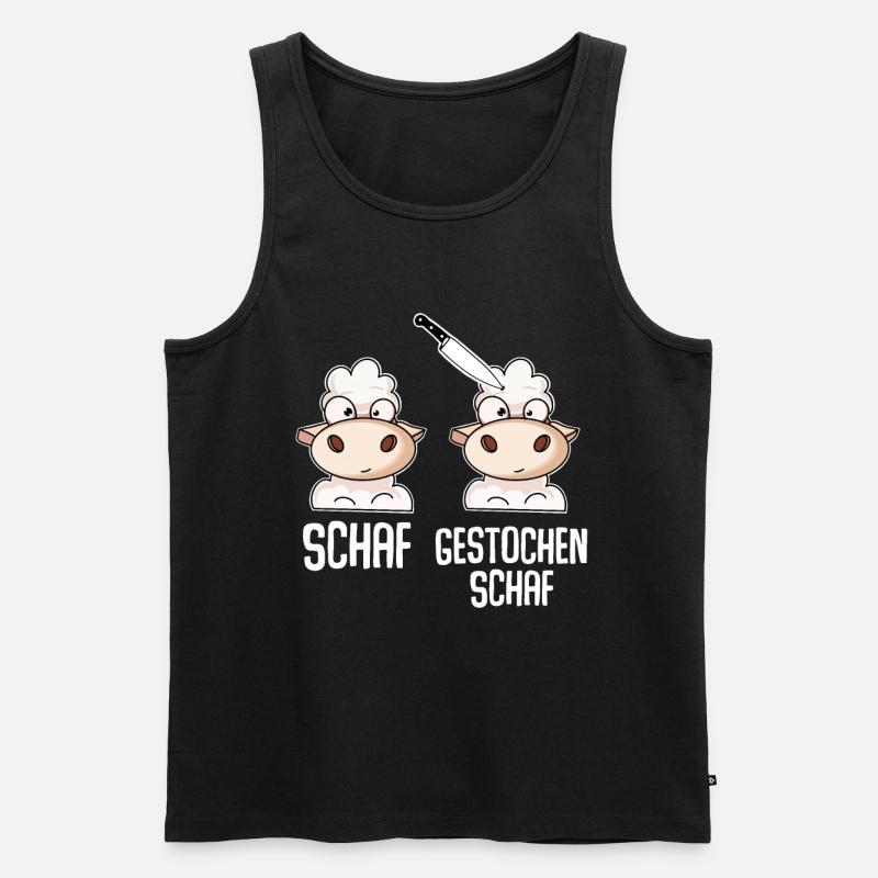 Schaf Gestochen Schaf - Männer Premium Bio Tank Top - Schwarz