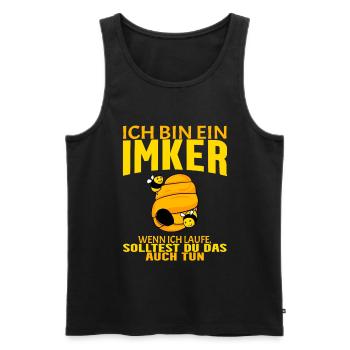 Bienen Imker Biene - Männer Premium Bio Tank Top - Schwarz - Vorne - Michal (187cm)