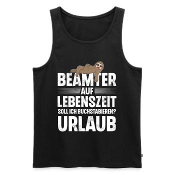 Beamter Auf Lebenszeit - Männer Premium Bio Tank Top - Schwarz - Vorne - AI Model Male 178 light (178cm)