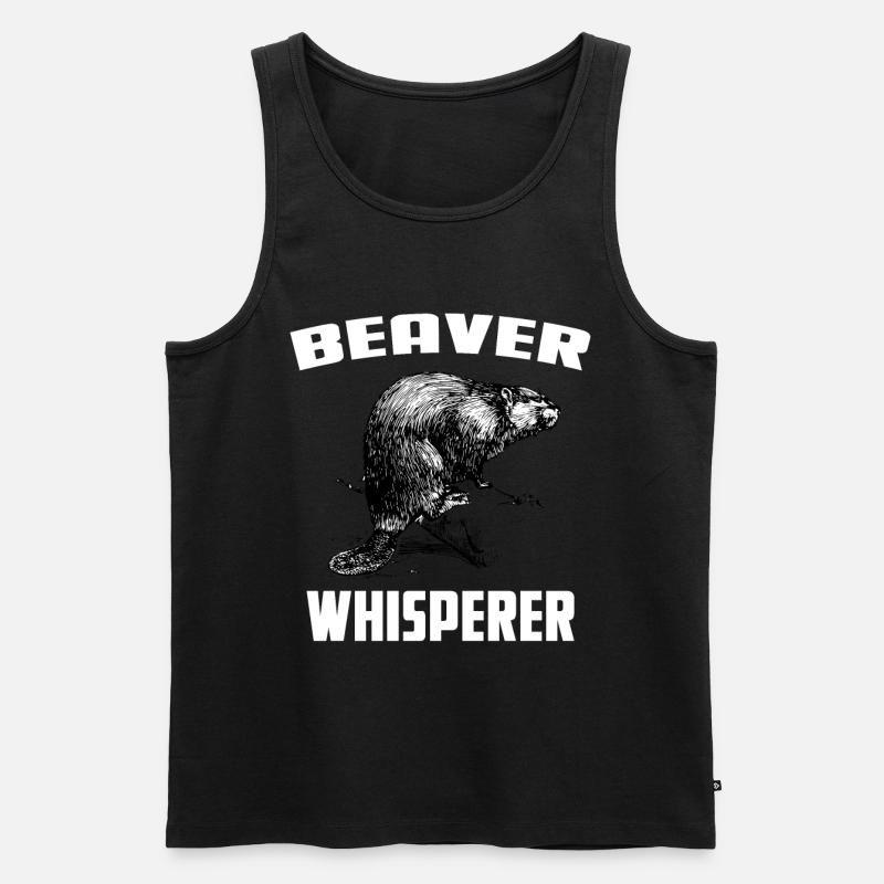 Beaver Whisperer - Männer Premium Bio Tank Top - Schwarz