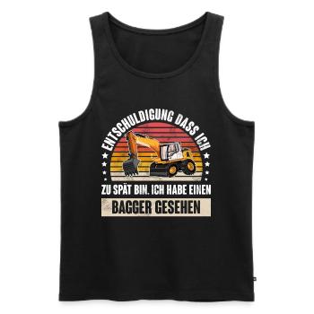 Bagger - Männer Premium Bio Tank Top - Schwarz - Vorne - Michal (187cm)