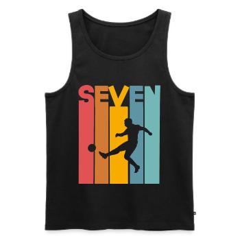 Fußball 7 Jahre Kinder Kindergeburtstag - Männer Premium Bio Tank Top - Schwarz - Vorne - AI Model Male 178 light (178cm)