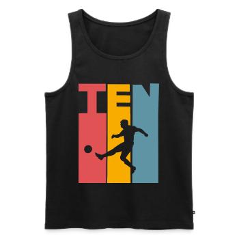 Football 10 ans fête d’anniversaire des enfants - Débardeur bio Premium Homme - noir - Devant - Michal (187cm)
