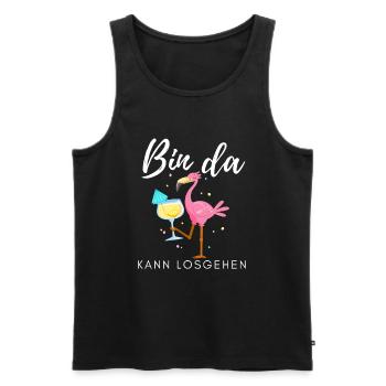 Bin da kann losgehen Flamingo - Männer Premium Bio Tank Top - Schwarz - Vorne - Michal (187cm)