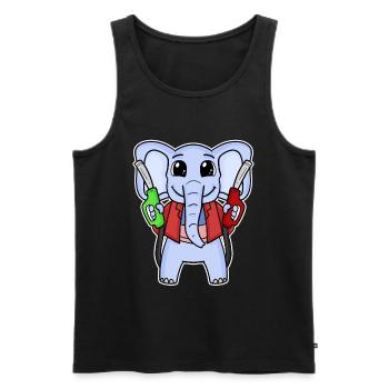 Station d’essence d’éléphants de gardien de char - Débardeur bio Premium Homme - noir - Devant - Michal (187cm)