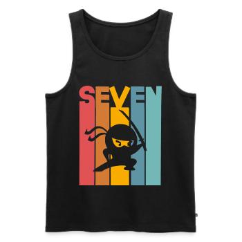 Ninja 7ème anniversaire Enfants - Débardeur bio Premium Homme - noir - Devant - Michal (187cm)