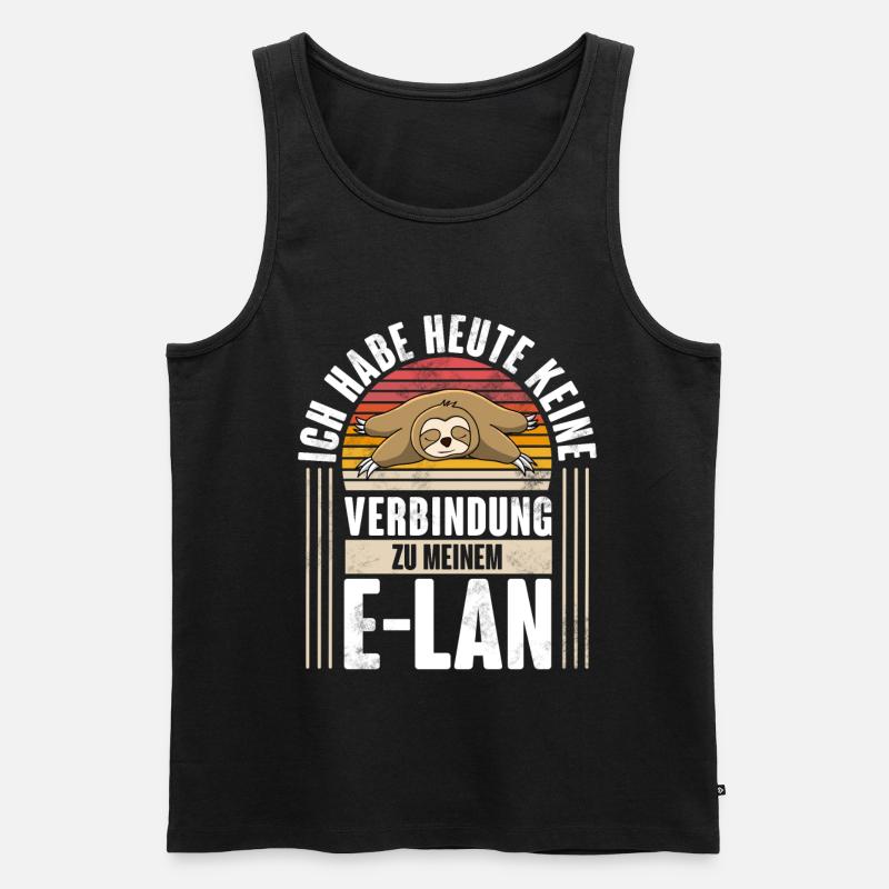 Faultier E-Lan - Männer Premium Bio Tank Top - Schwarz