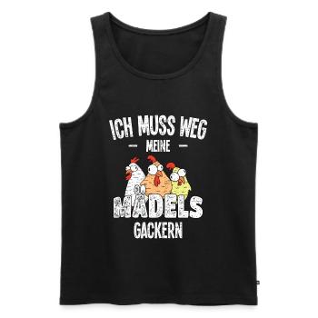 Meine Mädels Huhn Gackern Hühner Hühnerhalter - Männer Premium Bio Tank Top - Schwarz - Vorne - Michal (187cm)