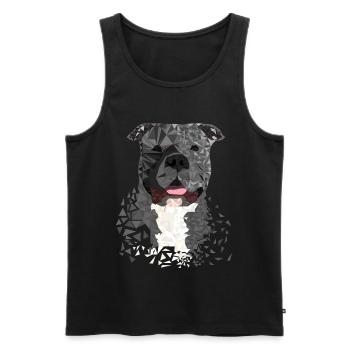 American Bully XL Polygon künstlerisch gestaltet - Männer Premium Bio Tank Top - Schwarz - Vorne - Michal (187cm)