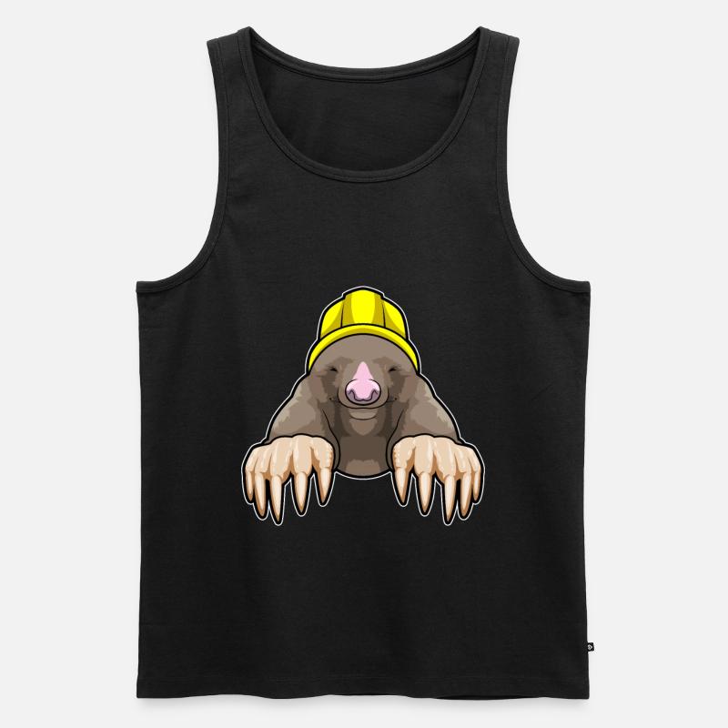 Maulwurf Bergarbeiter Bergbau - Männer Premium Bio Tank Top - Schwarz