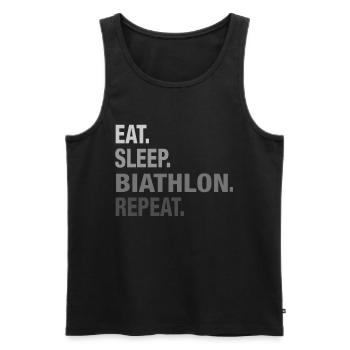 Awesome Eat Sleep Biathlon GRAPHIC SHIRT - Men's Premium Organic Tank Top - black - Front - AI Model Male 178 light (178cm)