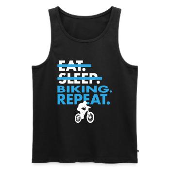 Stylish Eat Sleep Biking Repeat Shirt - Men's Premium Organic Tank Top - black - Front - AI Model Male 178 light (178cm)