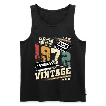 1972 Geburtsjahr Baujahr 50. Geburtstag vintage - Männer Premium Bio Tank Top - Schwarz - Vorne - AI Model Male 178 light (178cm)