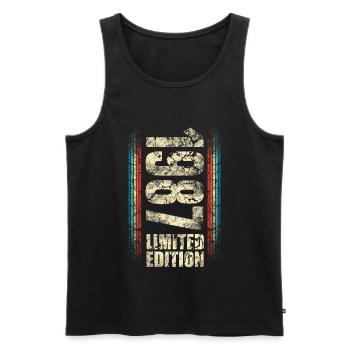 1987 Year of birth Year of construction Born 1987 Birthday - Men's Premium Organic Tank Top - black - Front - Michal (187cm)