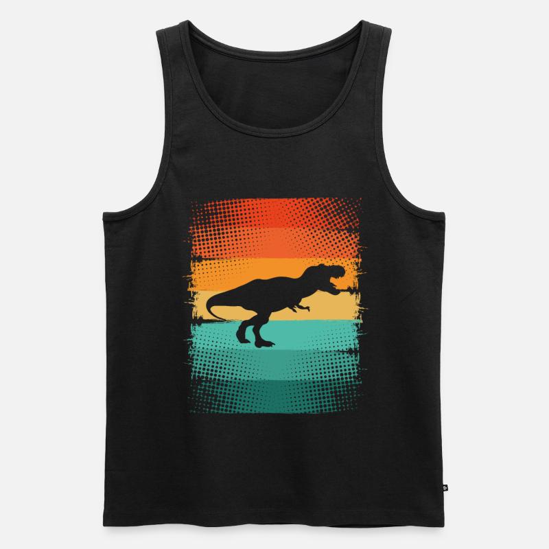T-Rex Dino Dinosaurier - Männer Premium Bio Tank Top - Schwarz