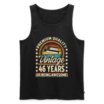 46. Geburtstag Vintage Vhs - Männer Premium Bio Tank Top - Schwarz - Vorne - AI Model Male 178 light (178cm)