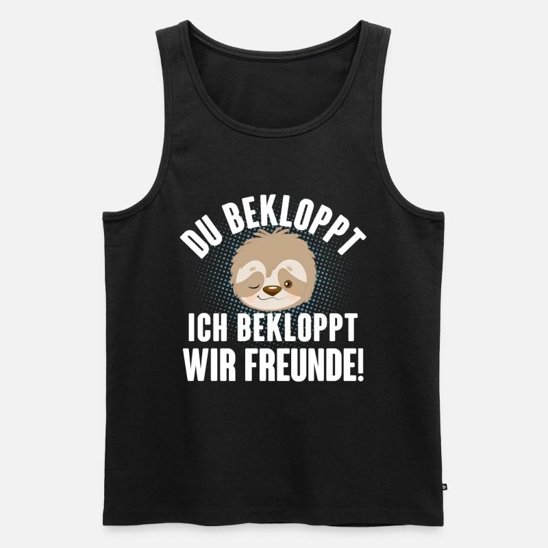 Faultier Bekloppt Freunde - Männer Premium Bio Tank Top - Schwarz