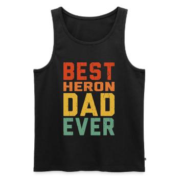 Cool Heron Tee Shirt Édition Vintage - Débardeur bio Premium Homme - noir - Devant - AI Model Male 178 light (178cm)
