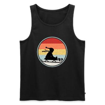 Sledding Tee For Father - Männer Premium Bio Tank Top - Schwarz - Vorne - AI Model Male 178 light (178cm)