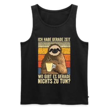 Ich Habe Jetzt Zeit Faultier Kaffee Arbeitskollege - Männer Premium Bio Tank Top - Schwarz - Vorne - Michal (187cm)