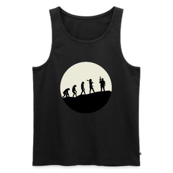 Opérateurs Evolution Moon - Débardeur bio Premium Homme - noir - Devant - Michal (187cm)