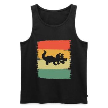 Aligator Crocodile - Débardeur bio Premium Homme - noir - Devant - Michal (187cm)