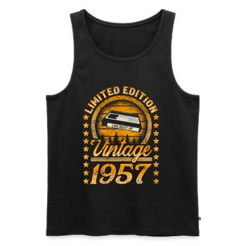 1957 Baujahr Jahrgang Geburtsjahr Geburtstag - Männer Premium Bio Tank Top - Schwarz - Vorne - AI Model Male 178 light (178cm)