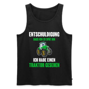 Traktor - Männer Premium Bio Tank Top - Schwarz - Vorne - Michal (187cm)