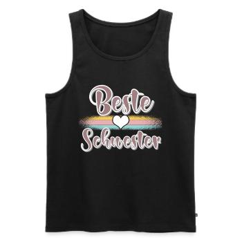 Beste Schwester - Männer Premium Bio Tank Top - Schwarz - Vorne - AI Model Male 178 light (178cm)