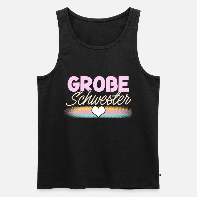 Große Schwester - Männer Premium Bio Tank Top - Schwarz