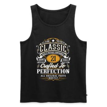 21. Geburtstag - Männer Premium Bio Tank Top - Schwarz - Vorne - AI Model Male 178 light (178cm)