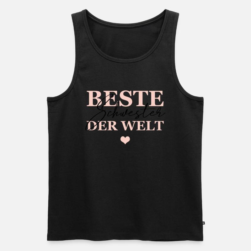 Beste schwester Der Welt - Männer Premium Bio Tank Top - Schwarz