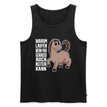 Pferd Pferde Hauspferd - Männer Premium Bio Tank Top - Schwarz - Vorne - Michal (187cm)