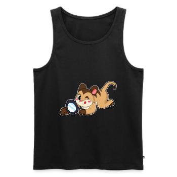 Erdmännchen Detektiv Lupe - Männer Premium Bio Tank Top - Schwarz - Vorne - Michal (187cm)