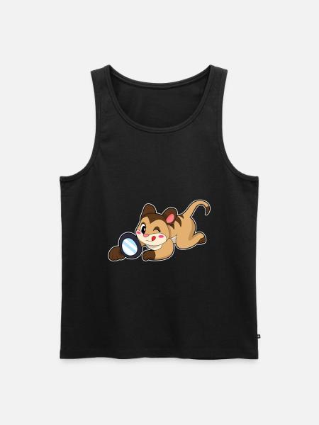 Erdmännchen Detektiv Lupe - Männer Premium Bio Tank Top - Schwarz