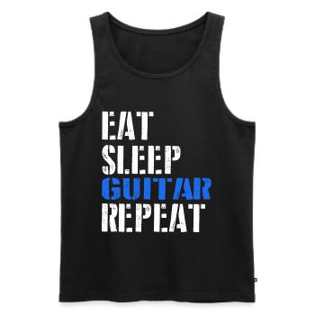 Eat. Sleep. Guitar. Repeat. - Männer Premium Bio Tank Top - Schwarz - Vorne - AI Model Male 178 light (178cm)