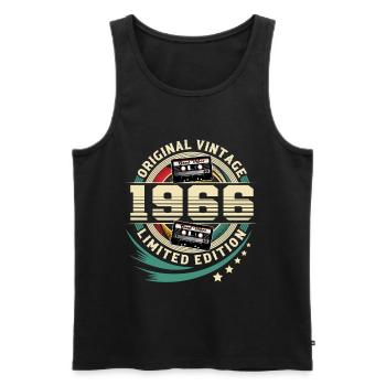 1966 Geburtsjahr Jahrgang Baujahr Geburtstag - Männer Premium Bio Tank Top - Schwarz - Vorne - Michal (187cm)